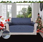 Easy-Going Reversible Couch Cover, 2 Cushion Sofa, Dark Blue/Light Blue | - Image 2
