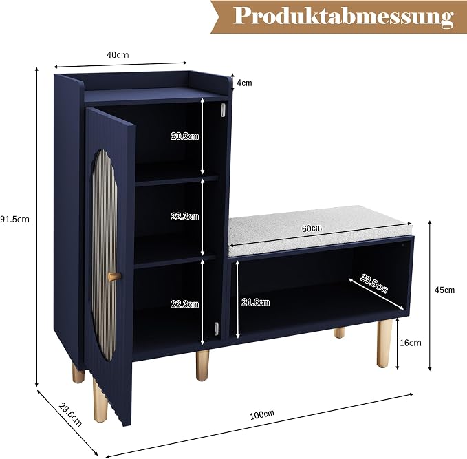 HLR Storage Bench Set of 2, L-Shaped Storage Cabinet - Image 2