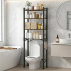 GloTika 4-Tier Over Toilet Storage - 150lb Total Capacity Metal Bathroom by QualityHomewareTimlessComfort