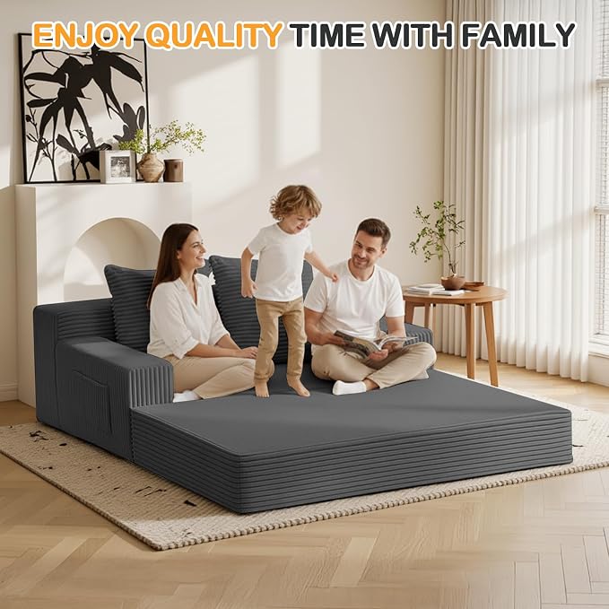 Erament Convertible Sofa Bed, Loveseat Folding Floor Futon Sleeper Sofa Couch - Image 8