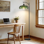 QIYIZM Glass Floor Lamp for Living Room, Mid Century Modern Brass Tall Lamp - Image 6