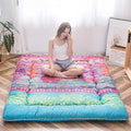 MAXYOYO Bohemian Retro Mattress Boho Floral Japanese Futon Mattress Tatami by MAXYOYO