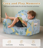 Kids Couch, 2-in-1 Soft Toddler Couch Fold Out - Image 4