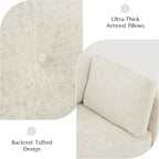 Luxury Oversized Accent Chair Set of 2, 40.9" Upholstered Piping Single - Image 9