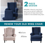 KRFOONN Wingback Chair Covers Slipcovers 2 Piece Stretch Wing Chair Covers - Image 4