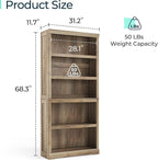 LINSY HOME 5-Shelf Bookcase, Bookshelves Floor Standing Storage Shelves 68 in - Image 3