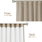 100% Blackout Natural Linen Curtains 78 Inches - Image 8