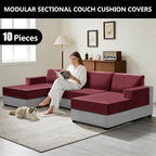 UNBBRRL 10 Pieces Stretch Sofa Cushion Covers - Image 6