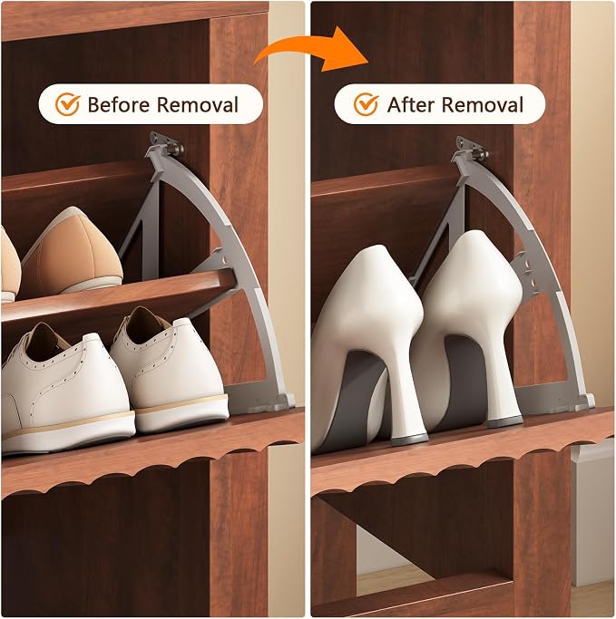 YOMILUVE Shoe Cabinet Storage for Entryway, Fluted Shoe Cabinet - Image 5