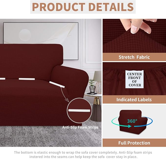 Easy-Going 100% Waterproof Chair Couch Cover, Stretch Jacquard Sofa Cover | - Image 4