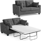 Full Size Pull Out Sleeper Sofa Bed, 2-in-1 Convertible Corduroy Pull Out Couch by CHICHOUSE