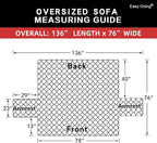 Easy-Going Reversible Couch Cover, 3 Cushion Sofa, Light Gray/Light Gray | - Image 6