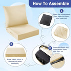 IASEAHK Outdoor Seat Cushion Set, Waterproof & Fade Resistant Patio Chair - Image 8