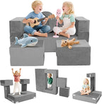 5 Pcs Modular Kids Play Couch, Toddler Couches That Fold Out, Plush Foam Chair by VIXLONOutdoorSlowTime