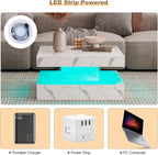 HedoAjim White Marble LED Coffee Table - Image 5