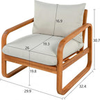 Merax Outdoor 4-Piece Acacia Wood Conversation Set - Image 9