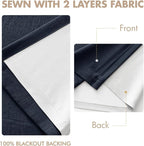 MIULEE Navy Blue Pinch Pleated 100% Blackout Linen Curtains 40x102 Inches | - Image 5