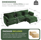 ELUCHANG 113" Modular Sectional Sofa, Comfy Cloud Couch, L Shaped Deep Seat - Image 2