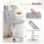 DUMOS Bar Stools Set of 2, 24 inch Counter Height Bar Stools, Upholstered - Image 3