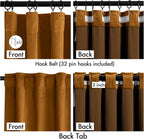 MIULEE Velvet Curtains 50W x 84L 2 Panels Golden Brown Blackout Curtains | - Image 3