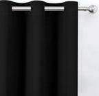 Black Blackout Curtains 34 x 84 Inch Length/Set of 2 Curtain Panels/Thermal - Image 7