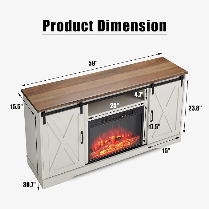 AMERLIFE 59" Fireplace TV Stand - Image 6