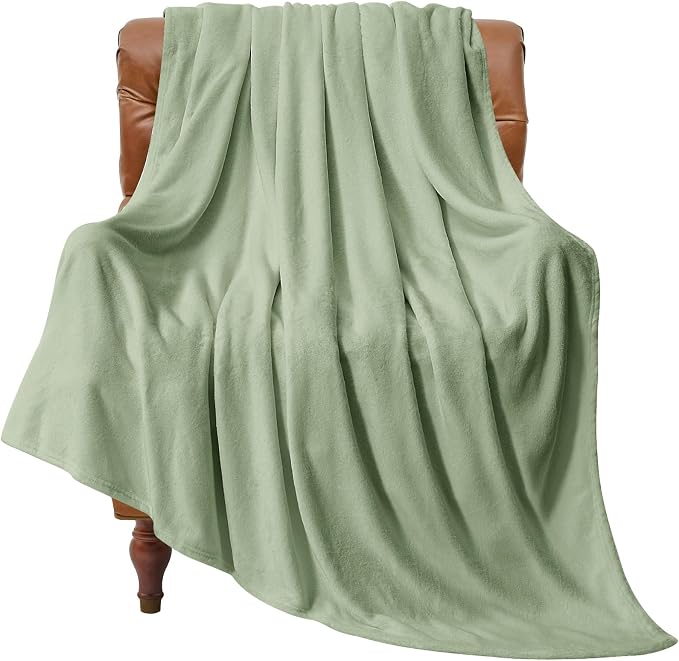 BEDELITE Fleece Blanket Soft Plush Twin Size Blanket Sage Green 60"x80" | Ultra by BEDELITE