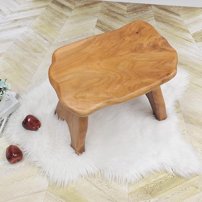 Natural Shape Solid Wood Stump Stool 20"x13"x18" Cedar Root End Table Rustic - Image 6