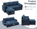 DURASPACE Sofa Bed Sleeper Pull Out 2 in 1 Sectional Sleeper Sofa Couches - Image 2