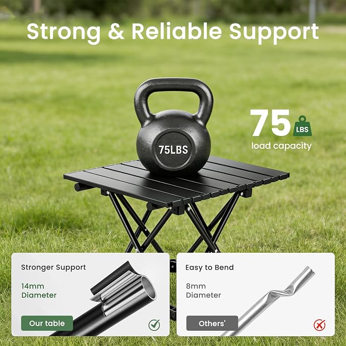 2 Pack Portable Camping Table Foldable, Ultralight Small Folding Beach Table - Image 3