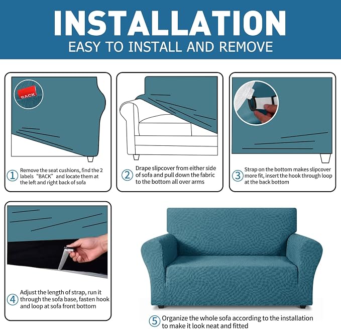ZNSAYOTX 1 Piece Stretch Sofa Covers - Image 4