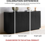 LKTART 64" Buffet Cabinet with Storage, Modern Fluted Accent Sideboard Media - Image 8