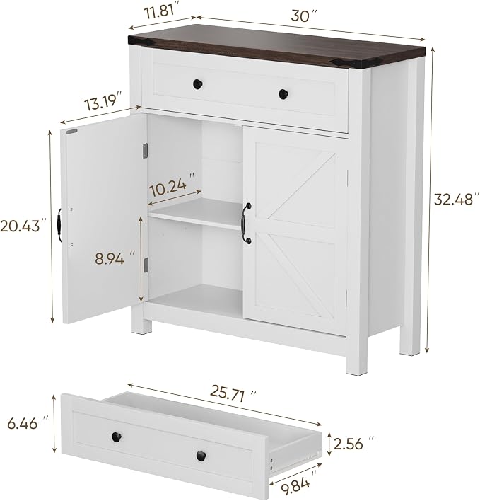 Semiocthome Farmhouse Sideboard Buffet Cabinet - Image 2