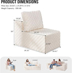 Single Sofa 1 Seat Couch with Deep Seat Memory Foam Cloud Chair with Pillows - Image 2