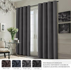Yakamok Dove Grey 100% Blackout Curtains 84 Inches Long 50" Wide 2 Panel | - Image 7