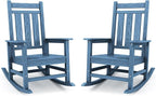KINGYES Oversized Outdoor Rocking Chair Set of 2, All-Weather Patio Rocking by KINGYES