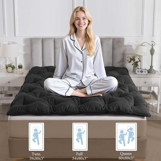 SHOUREN Japanese Futon Mattress Floor Mattress 3" Tatami Mat, Shredded Memory - Image 3