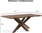 Furniture of America Nazaen II 71" Mid-Century Modern Solid Wood Live Edge - Image 3