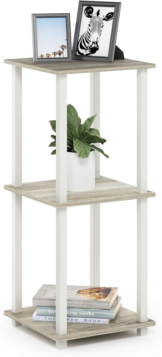 Furinno SIMPLISTIC Side Table Set of 2, 2-Tier Square Modern End Table - Image 6