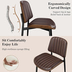 REONEY Dining Chairs Set of 4, Mid-Century Modern Upholstered PU Leather Chairs - Image 7