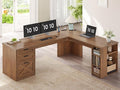 SEDETA 67" Farmhouse L Shaped Desk by SEDETA