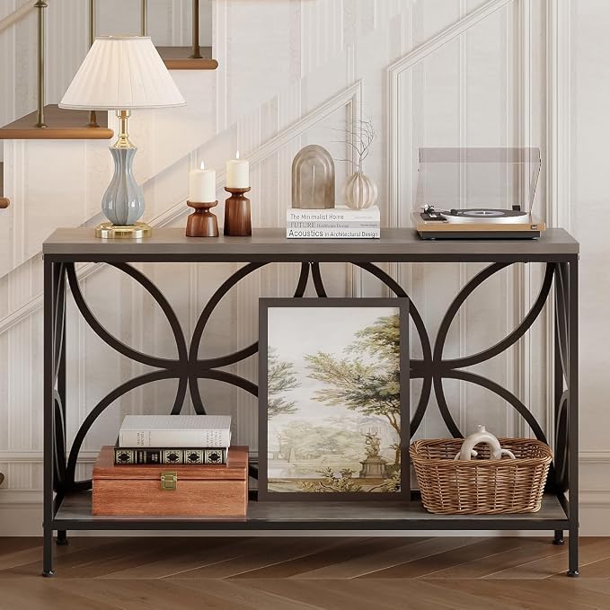 GiftGo Narrow Sofa Table 47.2 Inch, Industrial Sofa Table Behind Couch - Image 3