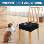 Smiry Waterproof Seat Covers for Dining Room Chairs Set of 8, Stretch Jacquard - Image 6