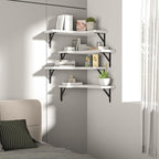 ROMGUAR CRAFT Corner Floating Shelves Wall Mounted Set of 4, Rustic Wood - Image 7