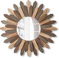 Emfogo Wall Mirror 21 inch Large Rustic Wood Boho Mirror Wall Decor Boho Room by Emfogo