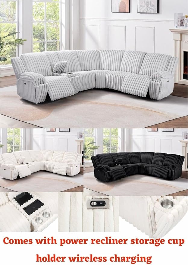 First of a Kind Pelle Collection Power Reclining Sectional Sofa - Image 5