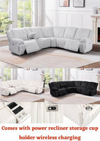 First of a Kind Pelle Collection Power Reclining Sectional Sofa - Image 5
