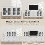 Buffet Cabinet with Storage, 63“ Modular Accent Sideboard Modern Credenza with - Image 8