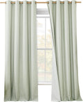 NICETOWN Sage Green Blackout Linen Curtains 95 inches Long, 2 Pieces, Bronze by NICETOWN