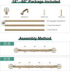 QDWIS Boho Wood Curtain Rods for Windows 28 to 48 inch, Rustic Decorative - Image 8